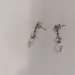 Clear stone earrings set